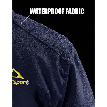Herren Fleecejacke Winter Warm Gefüttert Winddicht Wasserdicht Dunkelblau S