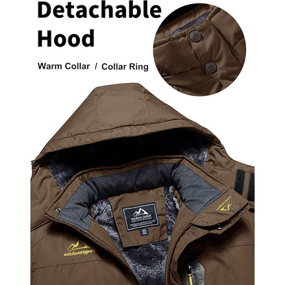 Herren Winterjacke Fleece gefüttert winddicht wasserdicht XXL