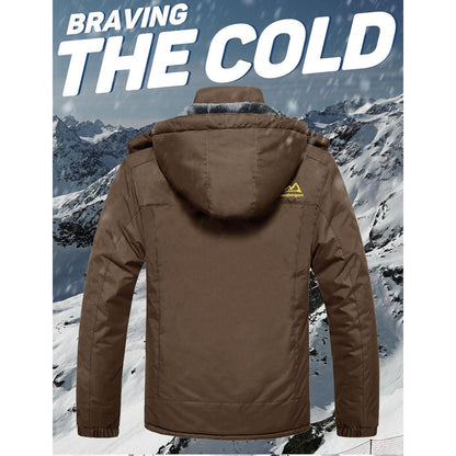 Herren Winterjacke warm gefüttert abnehmbare Kapuze Wandern Camping