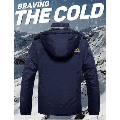 Herren Winterjacke Fleece gefüttert winddicht wasserdicht Dunkelblau 3XL