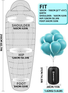 Mumienschlafsack 4-Jahreszeiten -10 ℃ - 15 ℃ Wasserabweisend
