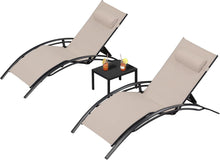 XXL Sonnenliege Set Aluminium Gartenliege mit Beistelltisch und
