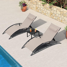 XXL Sonnenliege Set Aluminium Beige 5-Fach Verstellbar