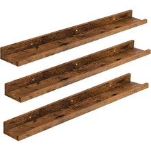 HOOBRO Schweberegale Vintagebraun 3er-Set 90cm - Wandregale