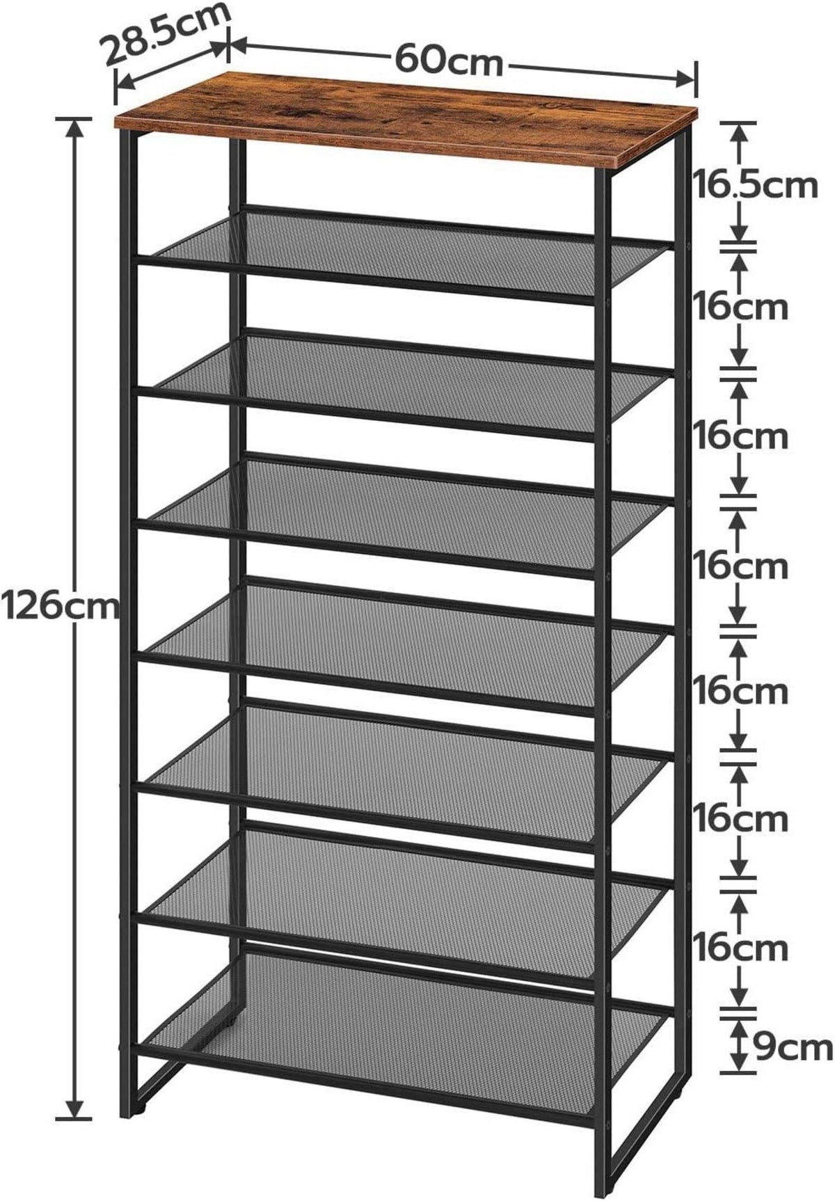 8-stöckiges Schuhregal für Flur und Schlafzimmer in