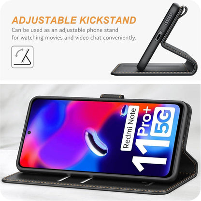 Handyhülle Xiaomi Redmi Note 11 Pro Plus+ 5G Leder Wallet Case Schwarz
