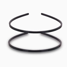 2er Set Schwarze Kunststoff Stirnbänder mit Zähnen 6mm - Vielseitiges