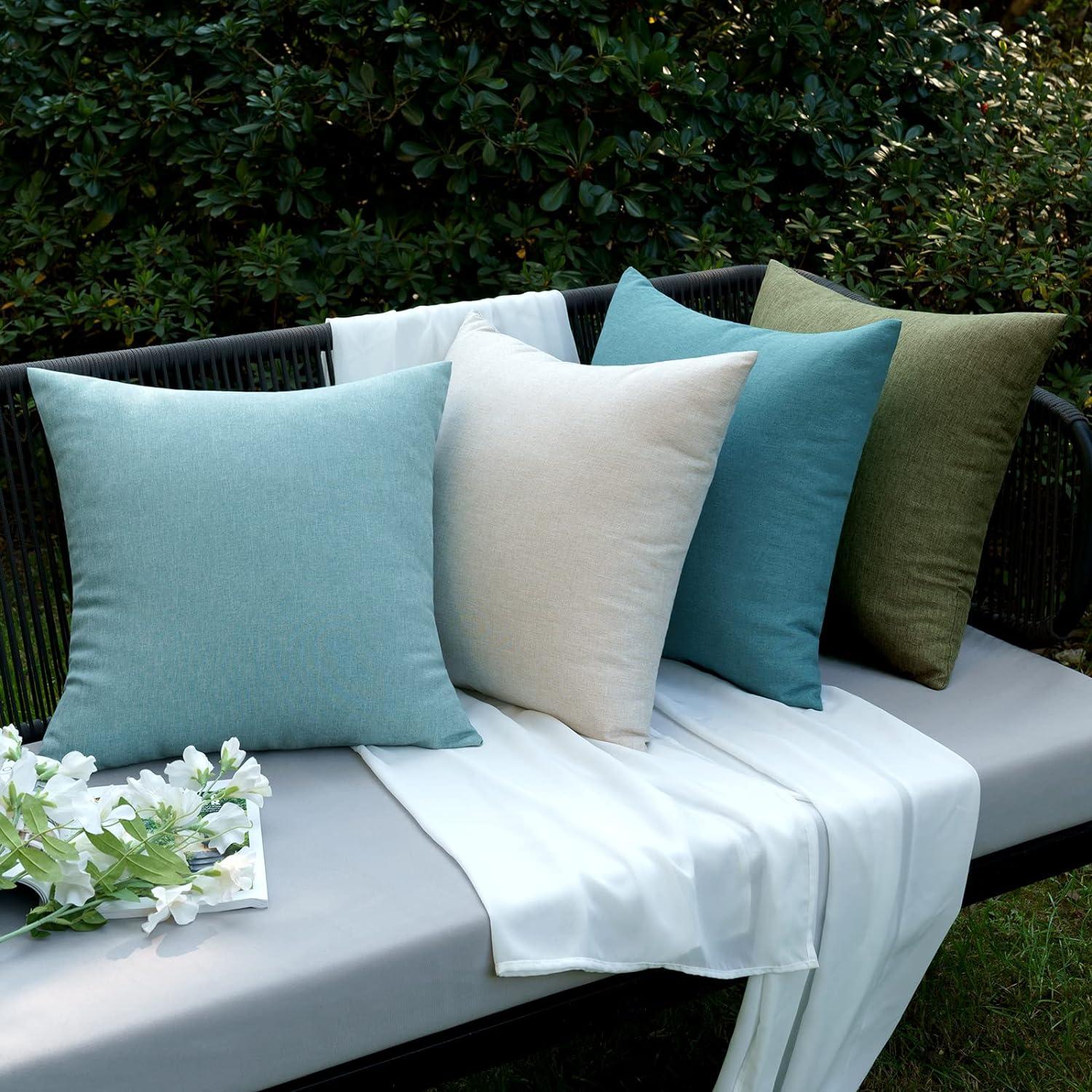 Wasserdichter Kissenbezug 2er Set 40x40 cm Beige für Outdoor und