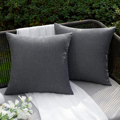 Wasserdichter Outdoor Kissenbezug Dunkelgrau 40x40cm 2er Set