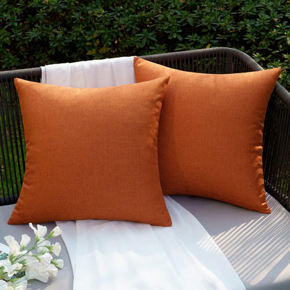 Wasserdichter Outdoor Kissenbezug Herbst Deko 2er Set 45x45 Orange