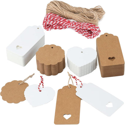 200 Geschenkanhänger Hochzeit Kraftpapier mit Juteband