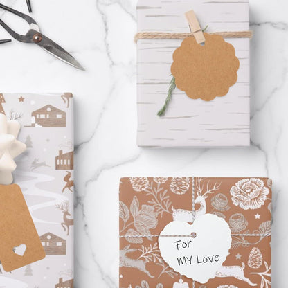 200 Geschenkanhänger Hochzeit Kraftpapier mit Juteband