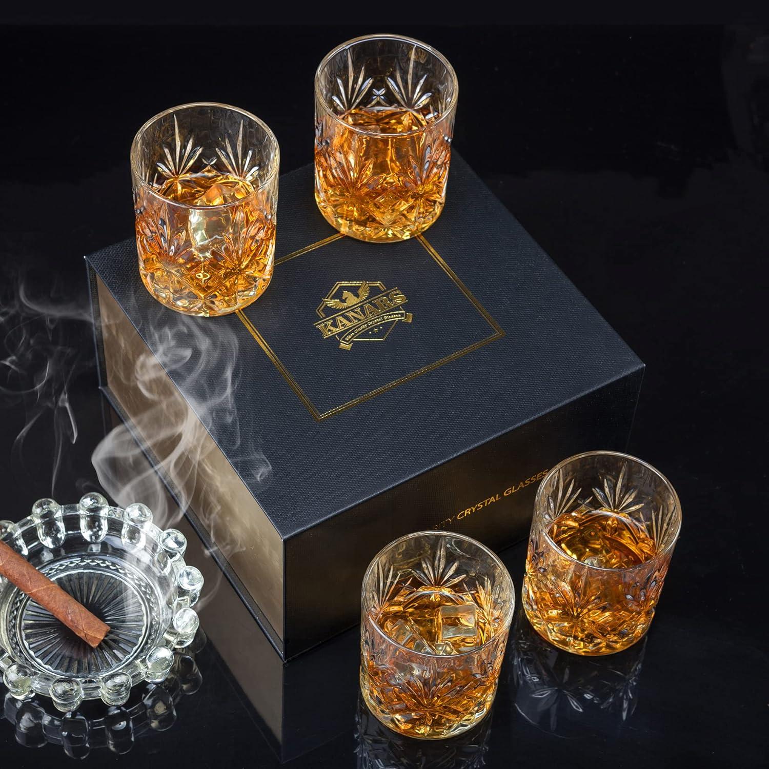 Whisky Gläser Set Kristallglas Geschenk Jubiläum 300ml 4-teilig