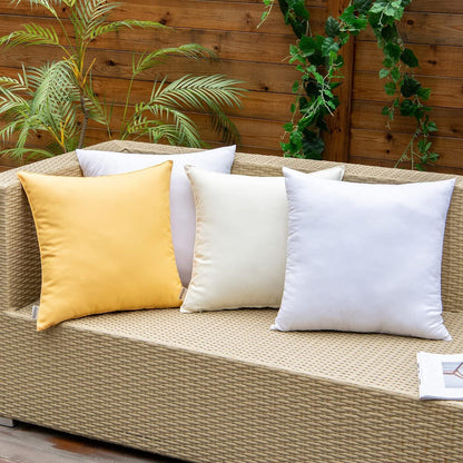 4er Set Kissen Wasserfest 50x50 cm Outdoor Wetterfest Garten Couch