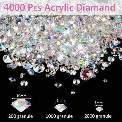 Transparente Acryl Diamanten Deko 4000 Stück Hochzeit