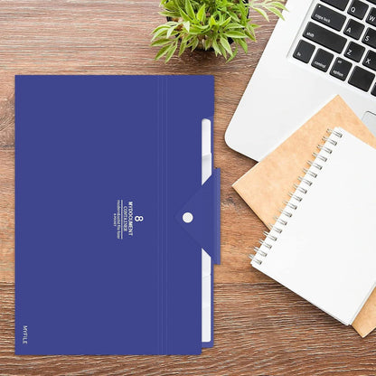 Fächermappe A4 Dokumentenmappe Erweiterbar Tragbar Aktenordner 8 Taschen - Blau