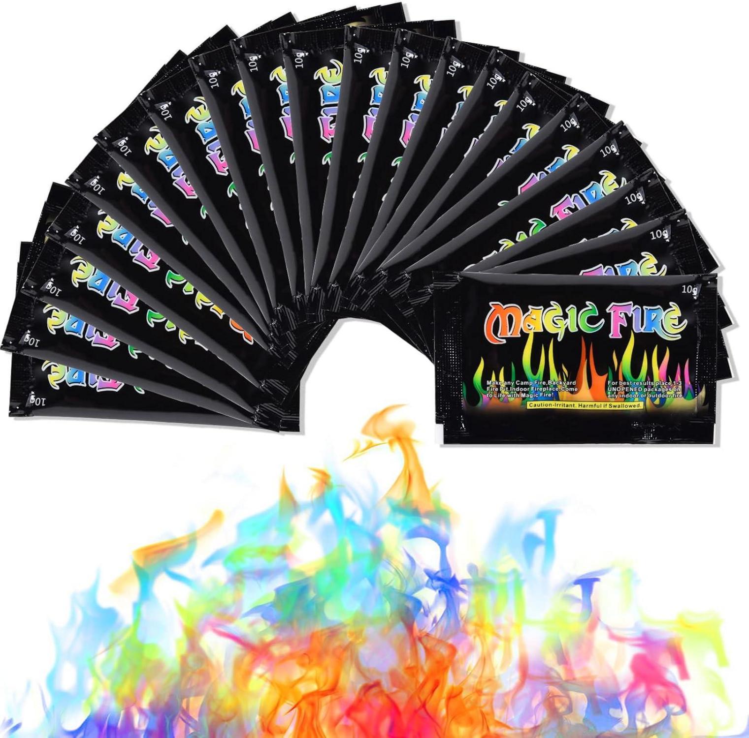 Feuerpulver Set 10g x 20 Magic Fire Pulver - Bunte Flamme Farbwechsel