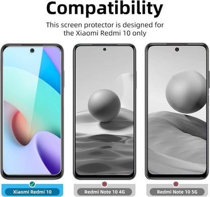 Panzer Schutz Glas für Xiaomi Redmi 10 - 3 Stück, 9H