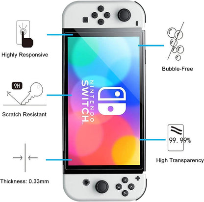 Panzer Schutzglas Nintendo Switch OLED Displayschutzfolie 3er Set