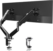 Monitorhalterung für 2 Monitore Gasfeder Doppelarm 17-27 Zoll VESA