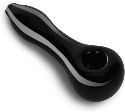 Glaspfeife Dicke Glaslöffelpfeife Schwarz 11.18 cm inkl Schutzhülle