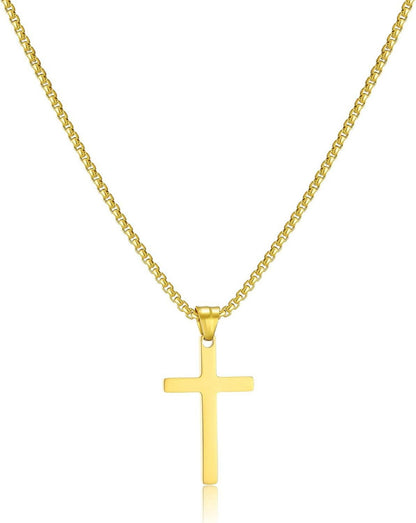 Kreuz Kette Gold Anhänger Christentum Schmuck Men 60cm