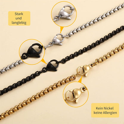 Herren Kreuz Kette Gold Silber Anhänger Christentum Schmuck 60cm