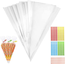100 Stück Transparente Cellophantüten mit Twist Ties