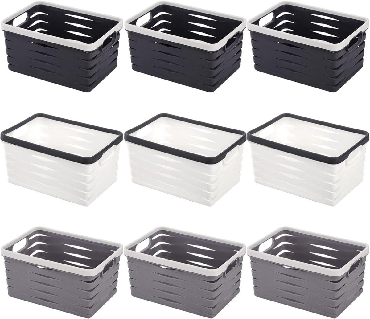 Aufbewahrungskorb Organizer Plastik stapelbar 9er Set 22cmx15cmx11cm
