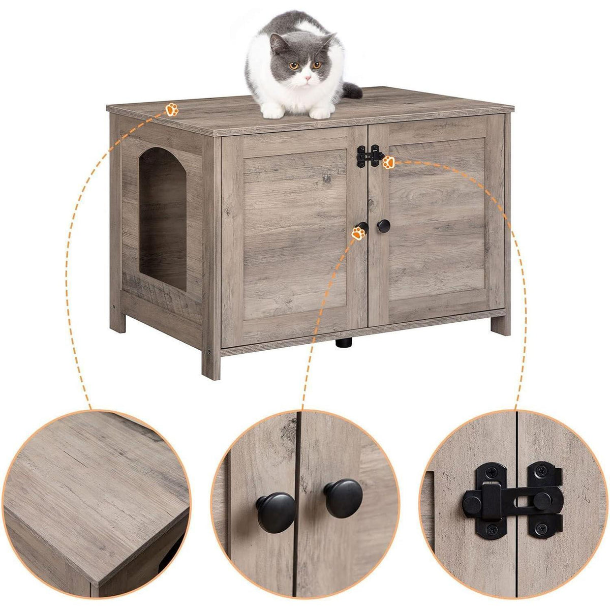 HOOBRO Katzenschrank Greige 80x50,5x54 cm