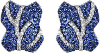 Elegante S925 Silber Schmetterling Ohrstecker Damen Blau Zirkonia Ohrringe