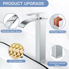Moderne Wasserfall Armatur Bad Hoch Chrom Messing