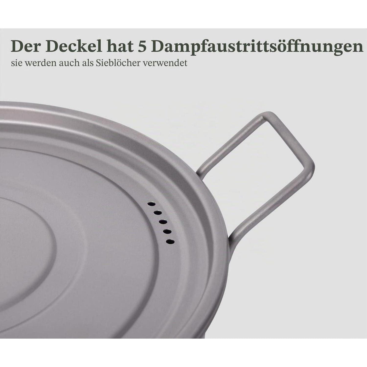 Titan Kochtopf Set – Leichtes Camping Kochgeschirr mit Deckel