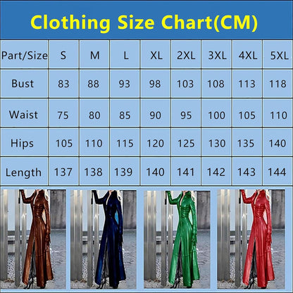 SKYWPOJU Damen PU Leder Kleid Langarm Bleistiftkleid Schwarz 4XL