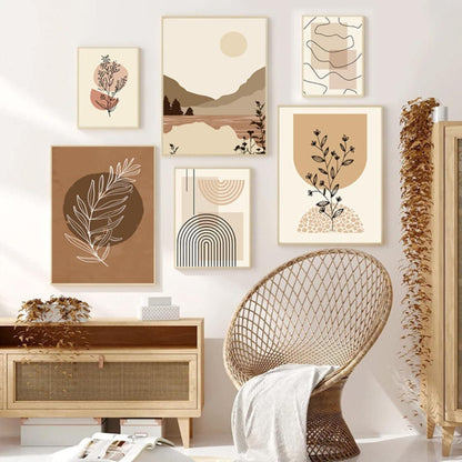 3er Poster Set Beige Modern Boho 50x70cm