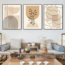 3er Poster Set Beige Modern 40x50cm