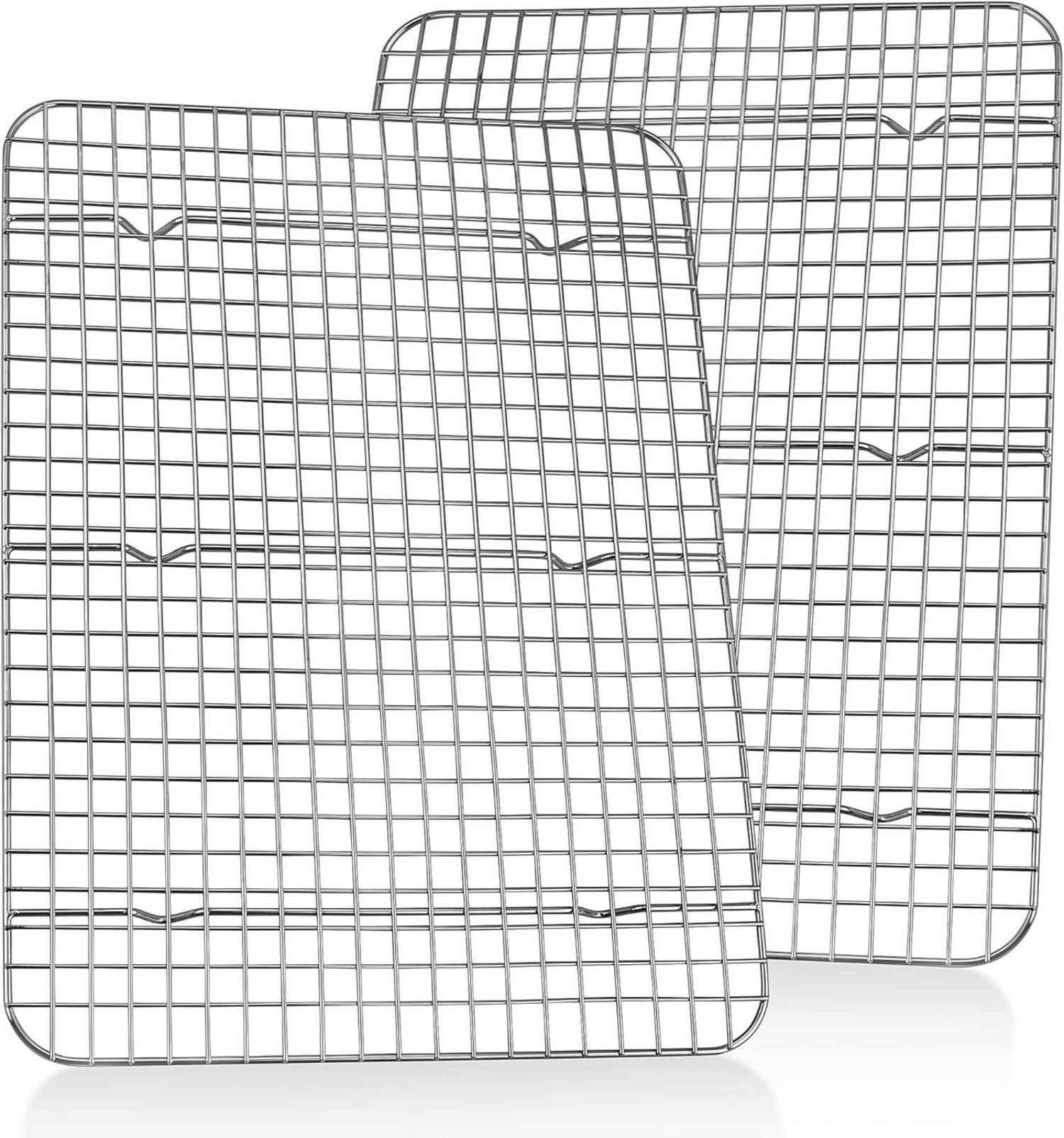 Edelstahl Abkühlgitter 2er Set 42×29×2cm - Rostfrei
