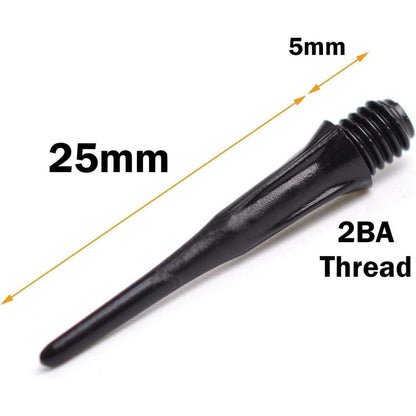 500 Stück WIN.MAX Dartspitzen 2BA Schwarz Plastik softdart Spitzen