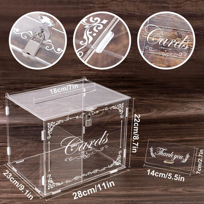 Hochzeit Kartenbox Acryl Vintage Geld Briefbox mit Schloss
