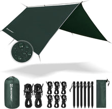 Camping Zeltplane 3m x 3m Wasserdicht für Hängematte Green