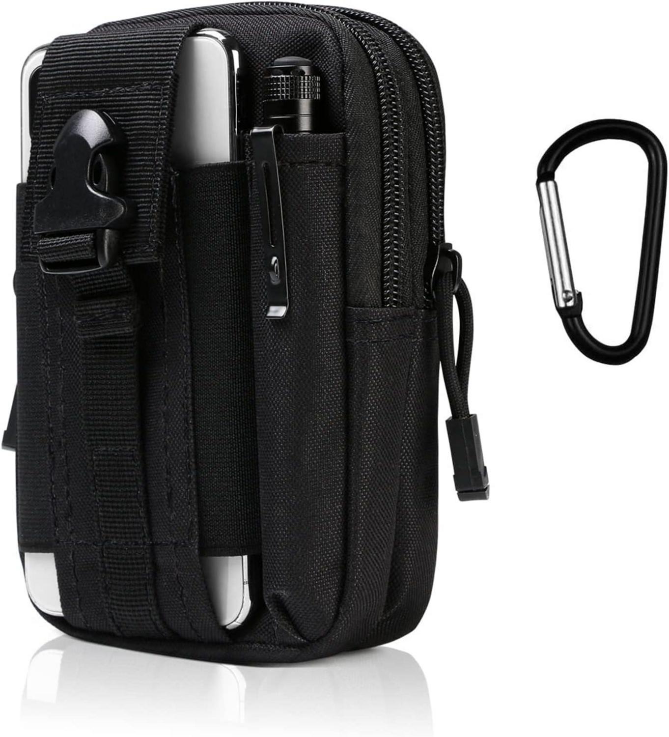 Flintronic Taktische Molle Gürteltasche Schwarz 1000D Oxford Stoff 18x12x4cm