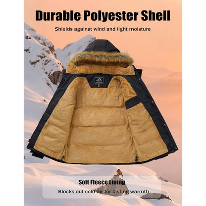 Herren Winter Parka mit abnehmbarer Kapuze – Warm & Winddicht