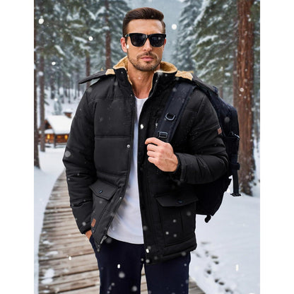 Herren Winter Parka mit abnehmbarer Kapuze – Warm & Winddicht