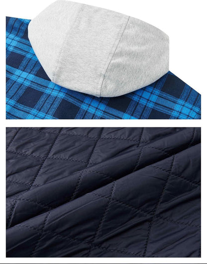 Herren Kariertes Hemdjacke Winter Thermohemd Gefüttert XL Rot