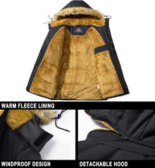 Herren Winter Parka Jacke Winddicht Outdoor Fleecejacke