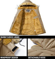 Herren Winter Parka Jacke mit Fleecefutter und Abnehmbarer