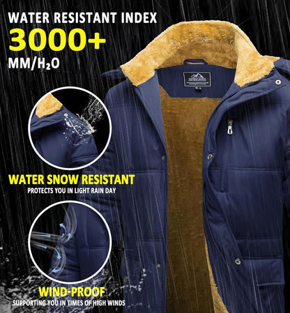 Winter Parka Jacke Herren Winddicht Fleece Freizeit Outdoor