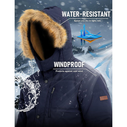 Herren Winterparka mit Kapuze – Warm & Winddicht für Outdoor Aktivitäten