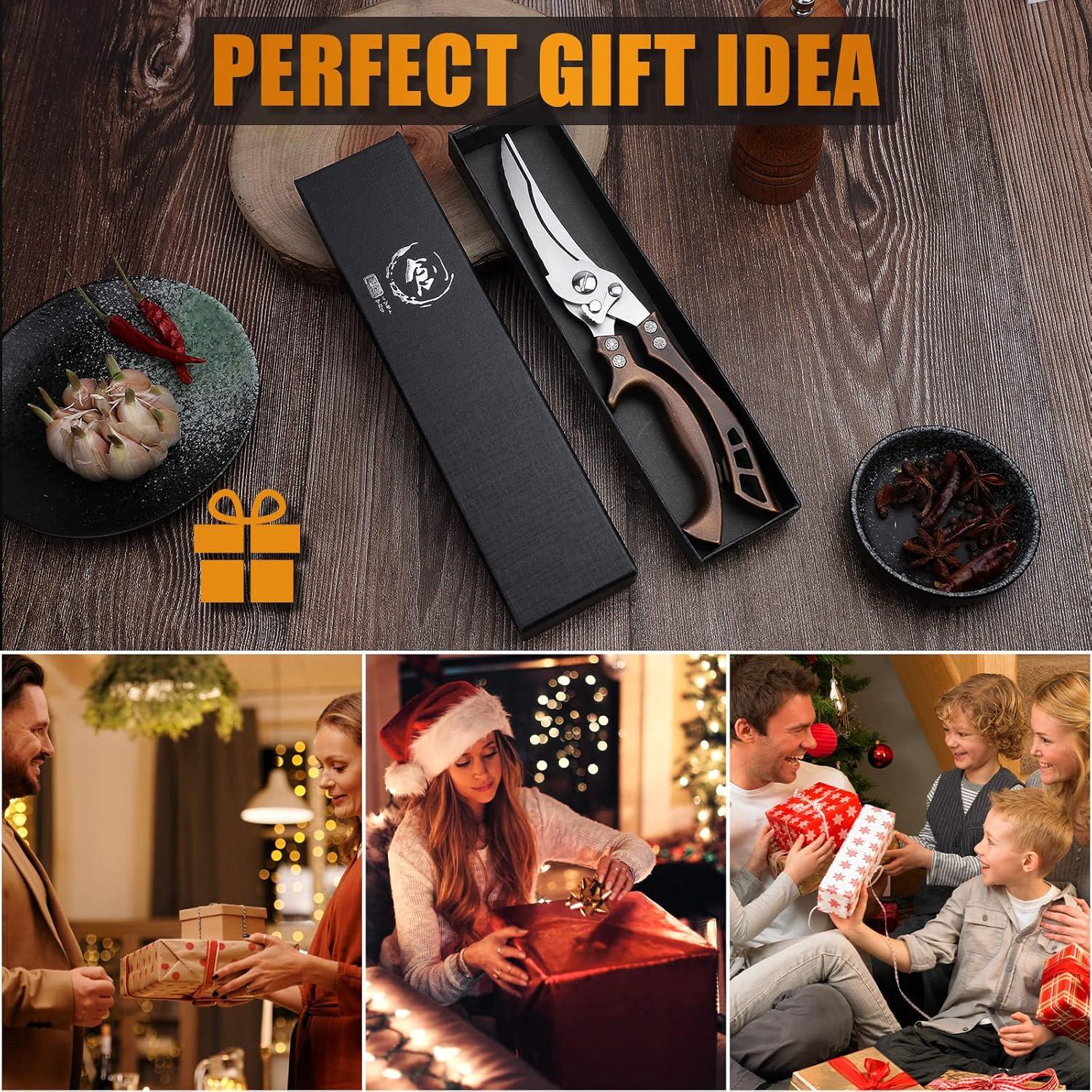 Profi Geflügelschere Küchenschere Edelstahl Fleischschere mit Geschenkbox