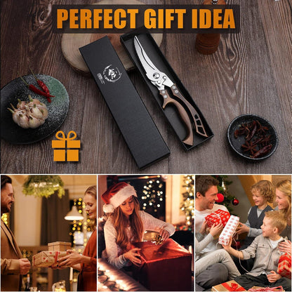 Profi Geflügelschere Küchenschere Edelstahl Fleischschere mit Geschenkbox